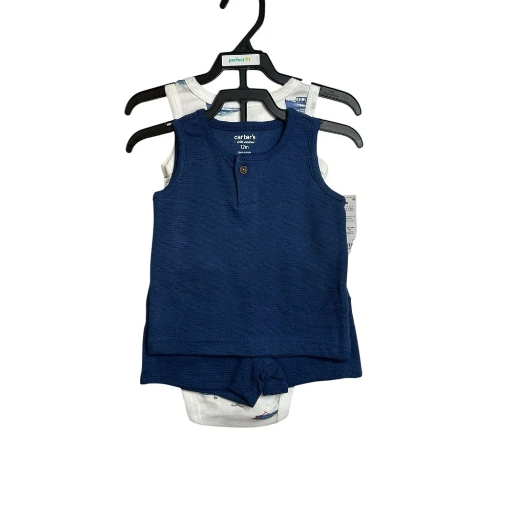carters child of mine baby boys 3 piece summer outfit set size 12 months